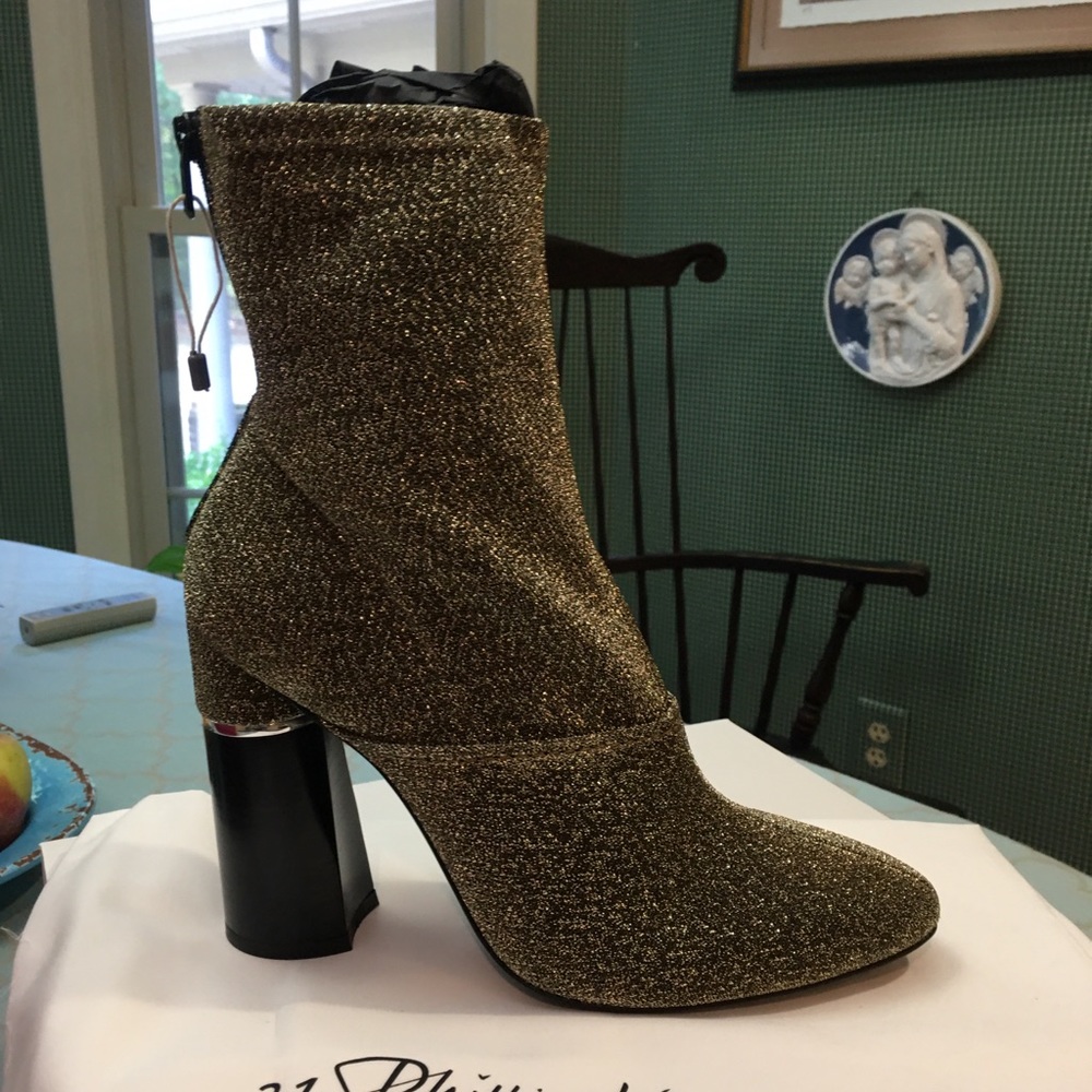 3.1 Philip Lim Gold Ankle Boot NIB! - Picture 8 of 8